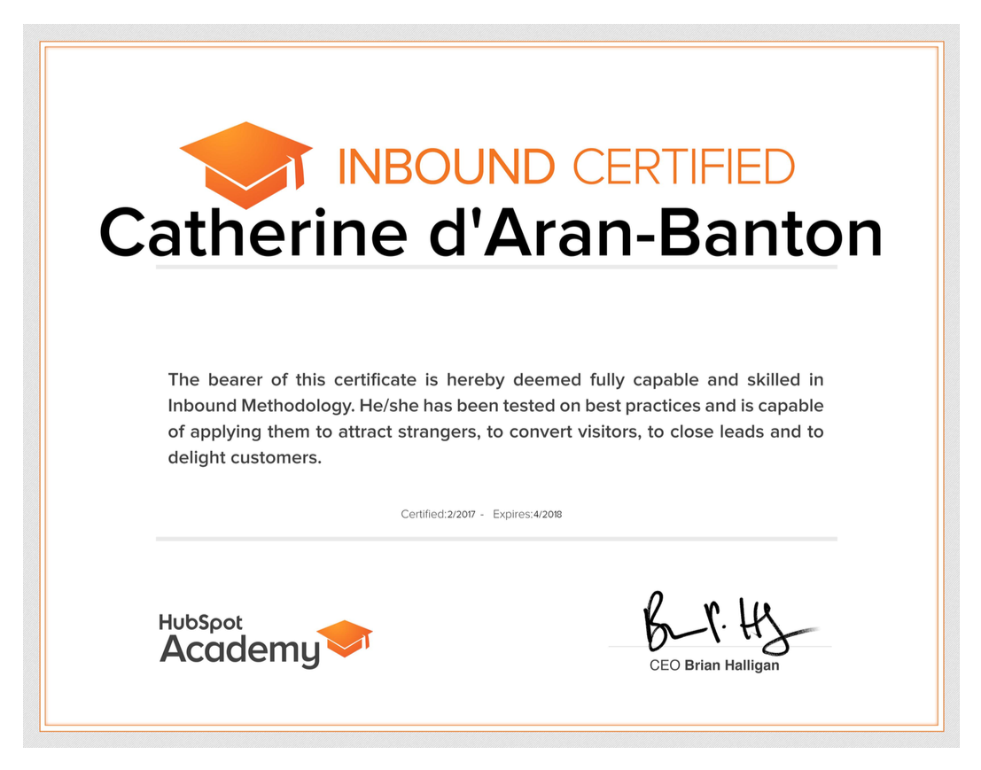 Inbound Marketing Certificate